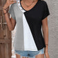 Women's Bryony Color Block Decorative Button V-Neck Tee