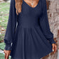 Peplum V-Neck Long Sleeve Blouse