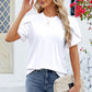 Round Neck Petal Sleeve T-Shirt