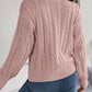 Cable-Knit Turtleneck Dropped Shoulder Sweater