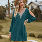Full Size V-Neck Cutout Sleeve Mini Dress