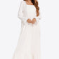 Women's GirlNextDoor Full Size Contrast Lace Trim Ruffle Hem Square Neck Night Dress