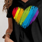Heart V-Neck Dropped Shoulder T-Shirt