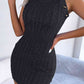 Decorative Button Sleeveless Cable-Knit Dress