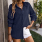 Button Up Dropped Shoulder Shirt