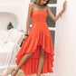 High-Low Ruched Tube Dress