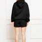 Drop Shoulder Long Sleeve Hoodie and Shorts Set