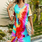 Women's Twisted V-Neck Short Sleeve Dress