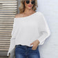 Full Size Horizontal Ribbing Dolman Sleeve Sweater
