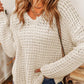 LoversLane Openwork Round Neck Long Sleeve Sweater