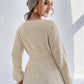 Notched Dropped Shoulder Knit Top