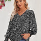 Women's BeautyEve Printed V-Neck Lantern Sleeve Blouse