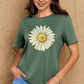 Malibu Dreams Simply Love Full Size FLOWER Graphic Cotton Tee
