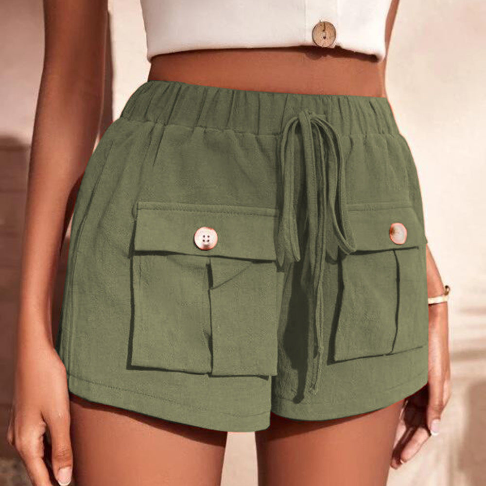 BellaAnne Tie Waist Cargo Shorts