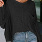 Exposed Seam Round Neck Top with Pocket