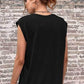 Women's Round Neck Cap Sleeve Top