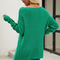 Beauteous Boat Neck Dropped Shoulder Knit Top