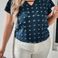 Plus Size Swiss Dot V-Neck Flutter Sleeve Tee