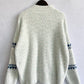 CozyWonders Geometric Mock Neck Dropped Shoulder Sweater