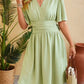 Ruched Surplice Short Sleeve Dress