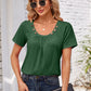 Decorative Button Scoop Neck T-Shirt