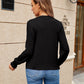 Full Size Pleated Notched Neck Flounce Sleeve Blouse