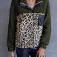 Leopard Quarter-Snap Teddy Sweatshirt