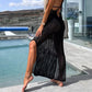 Openwork Slit Cutout Wide Strap Dress