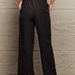 Black Tie Waist Long Pants