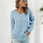Openwork V-Neck Sweater