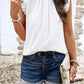 Frill Ruched Mock Neck Sleeveless Blouse