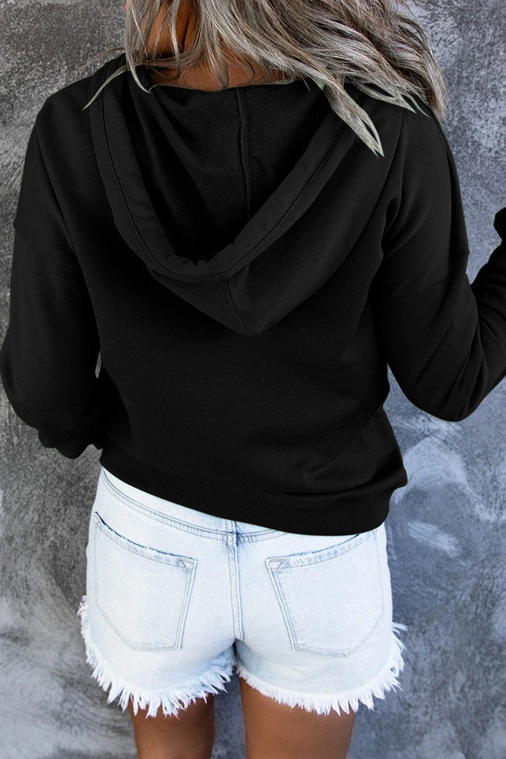 Full Size Dropped Shoulder Long Sleeve Hoodie with Pocket