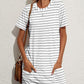 Pocketed Striped Round Neck Short Sleeve Dress