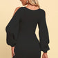 Women's Square Neck Split Sleeve Mini Dress