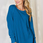 Basic Bae Full Size Ribbed Round Neck Slit T-Shirt