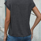 Half Button Round Neck T-Shirt