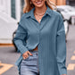 Full Size Slit Dropped Shoulder Longline Shirt