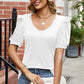 Round Neck Ruffle Trim Short Sleeve T-Shirt