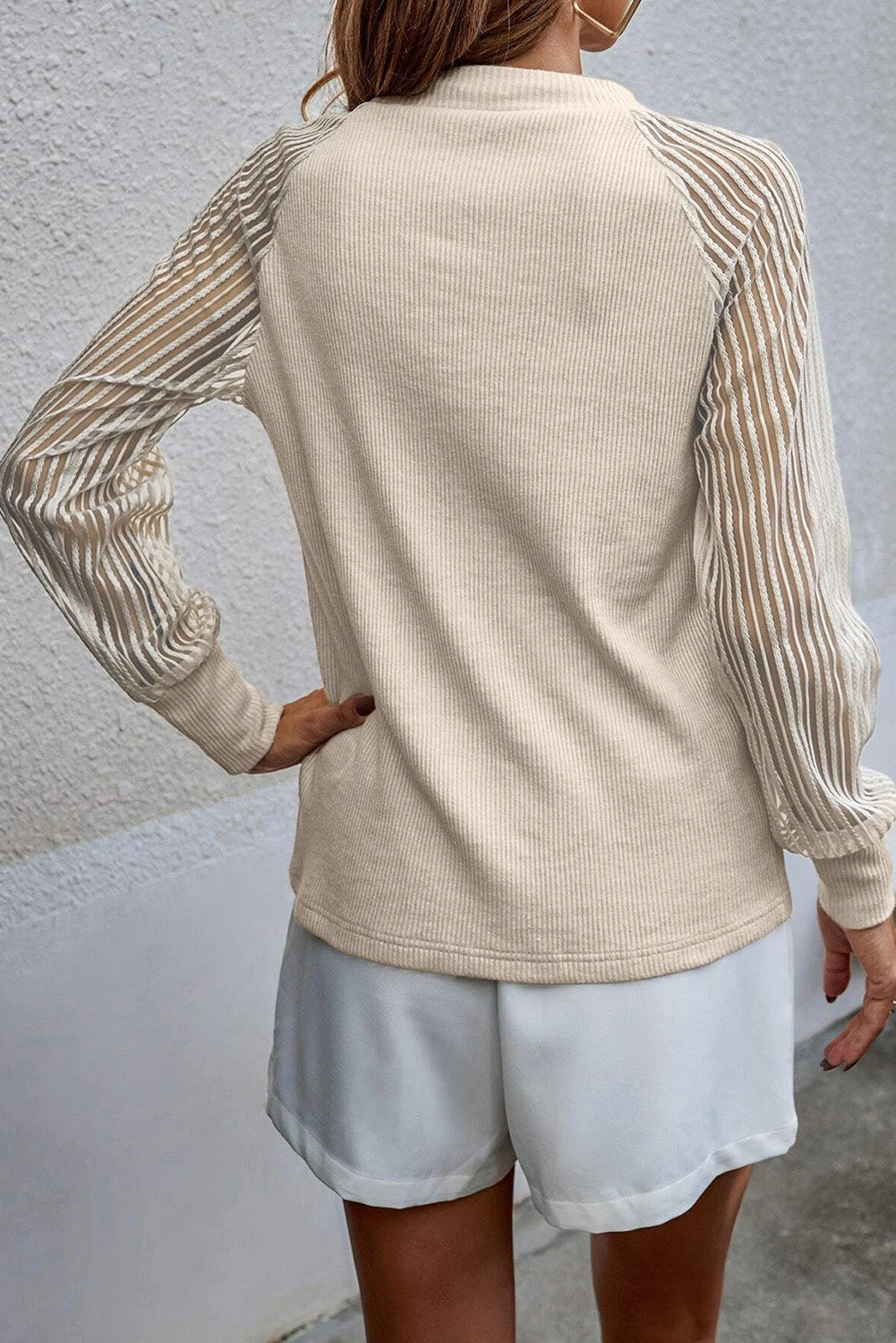 Full Size Round Neck Raglan Sleeve Knit Top