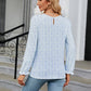 Printed Round Neck Flounce Sleeve Blouse