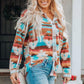 Printed Button Up Long Sleeve Shirt
