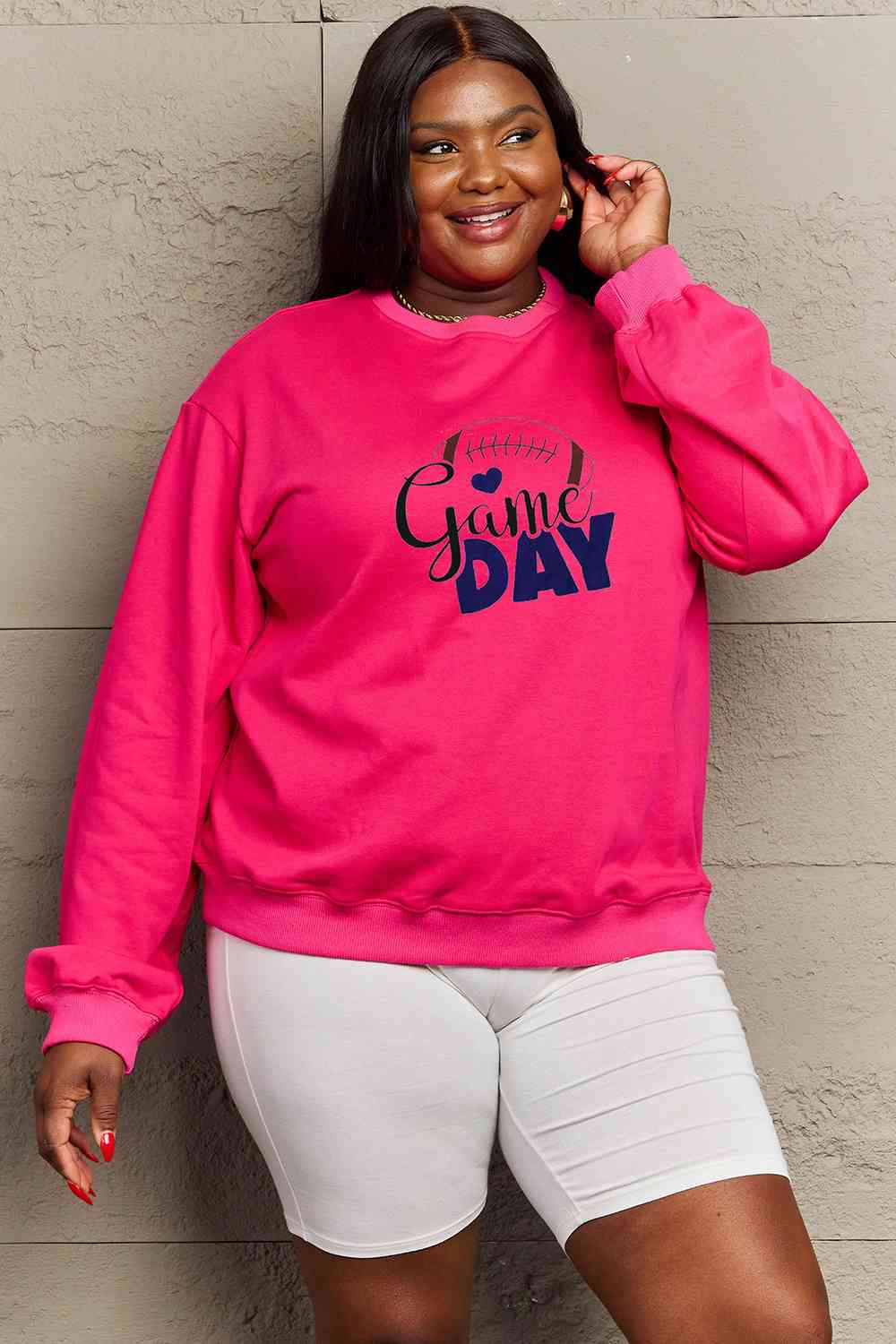 Simply Love Full Size Drop Shoulder GAME DAY Graphic Sweatshirt