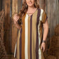 Women's Zabelle Plus Size Striped Short Sleeve Mini Dress