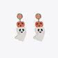 Halloween Ghost Shape Wooden Dangle Earrings