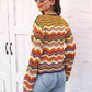 Striped Openwork Tied Cardigan