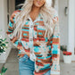 Printed Button Up Long Sleeve Shirt