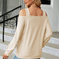 Cold Shoulder Square Neck Cutout Blouse