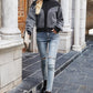 Two-Tone Collared Neck Jacket