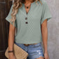 Eyelet Notched Short Sleeve T-Shirt