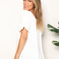 Double Take Full Size White Swiss Dot Puff Sleeve Square Neck Blouse